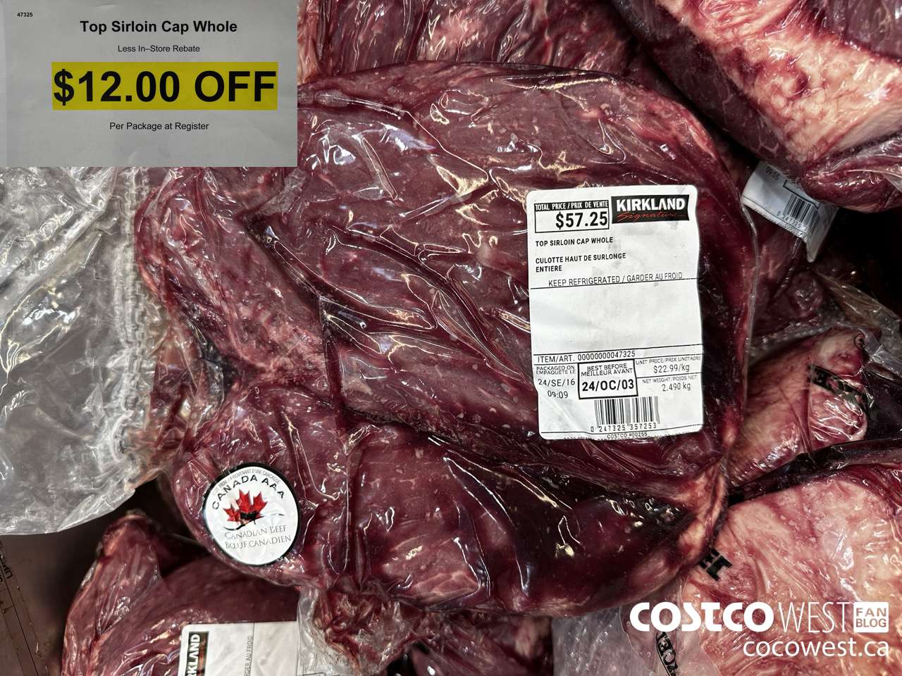 47325 TOP SIRLOIN CAP WHOLE ($12.00 INSTANT SAVINGS)