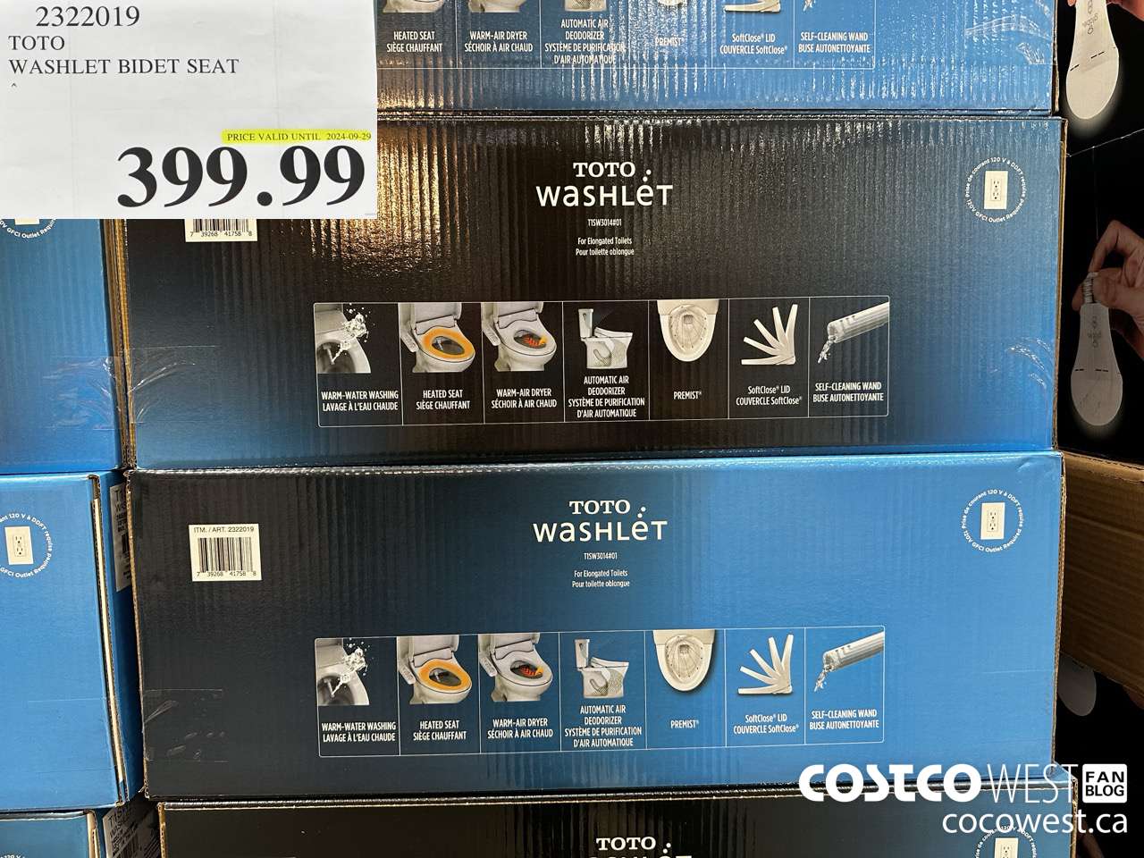2322019 TOTO WASHLET BIDET SEAT (EXPIRES ON 2024-09-29) $399.99