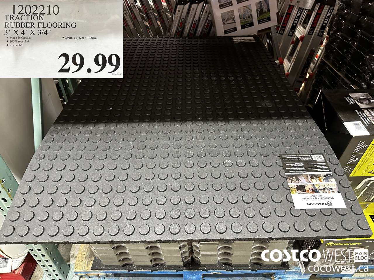 1202210 TRACTION RUBBER FLOORING 3'X4'X3/4