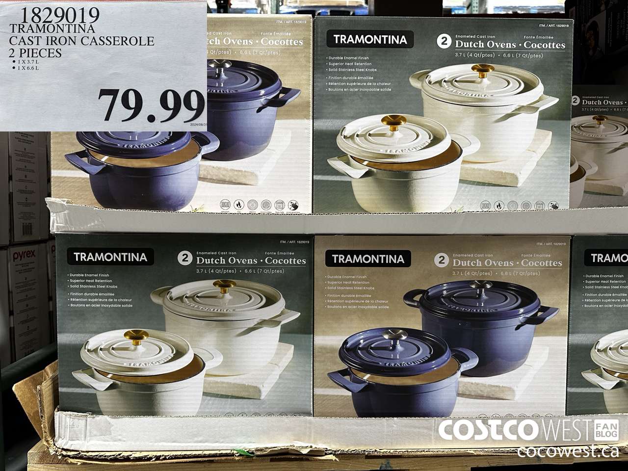 1829019 TRAMONTINA CAST IRON CASSEROLE 2 PIECES $79.99