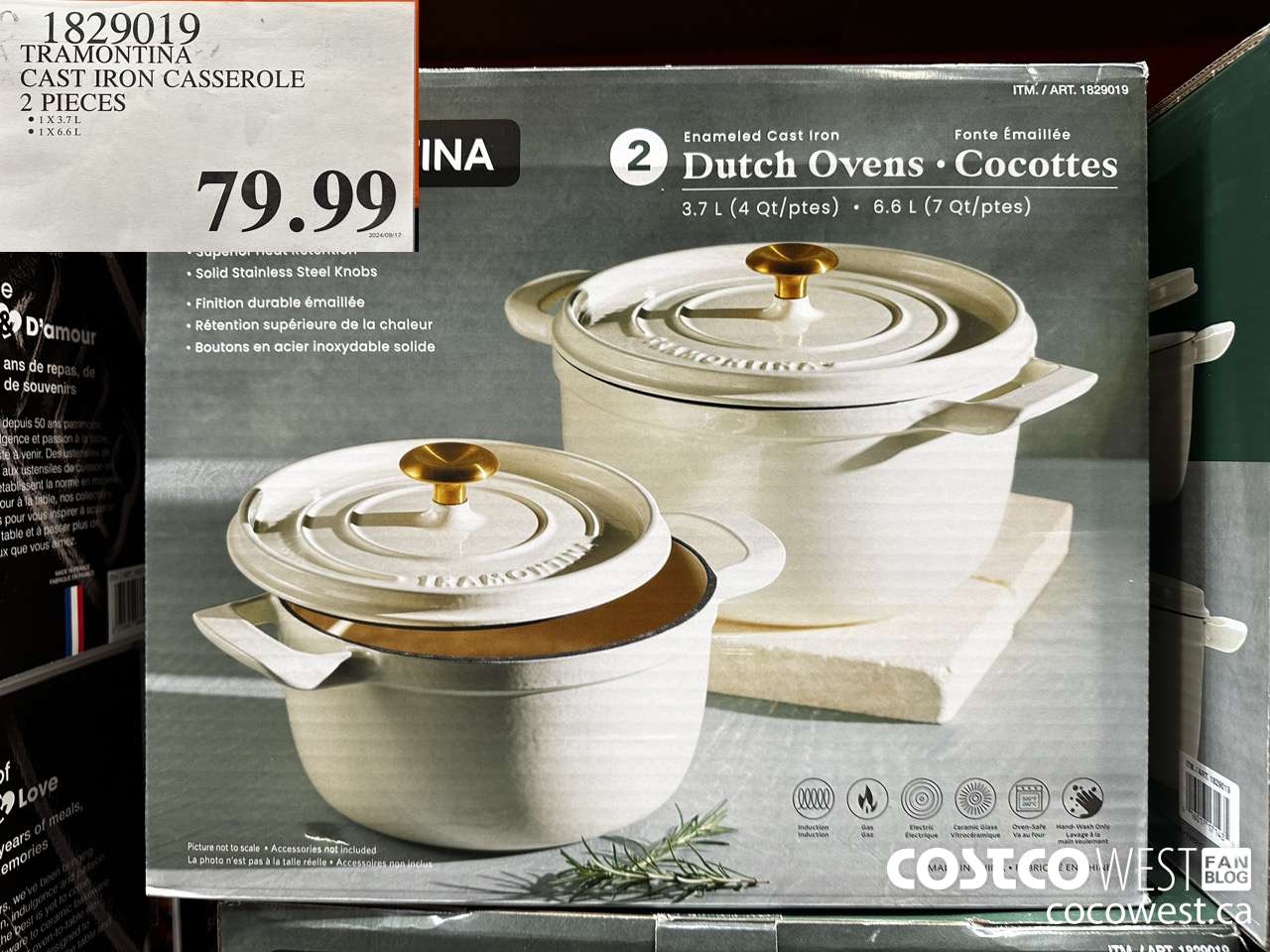 1829019 TRAMONTINA CAST IRON CASSEROLE 2 PIECES $79.99