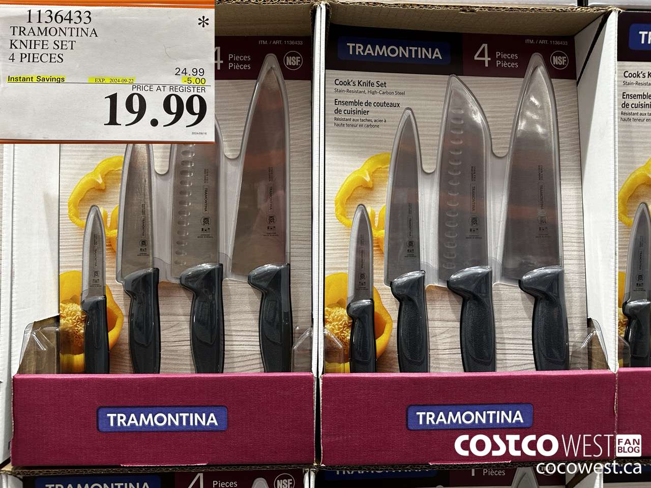 1136433 TRAMONTINA KNIFE SET 4 PIECES ($5.00 INSTANT SAVINGS EXPIRES ON 2024-09-22) $19.99