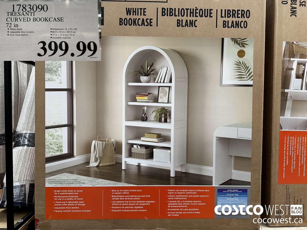 1783090 TRESANTI CURVED BOOKCASE 72IN $399.99