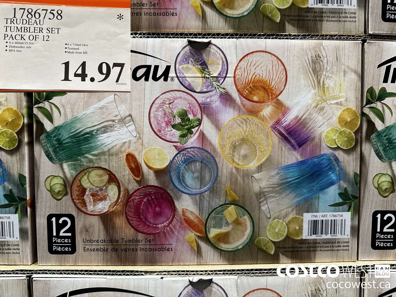 1786758 TRUDEAU TUMBLER SET PACK OF 12 $14.97