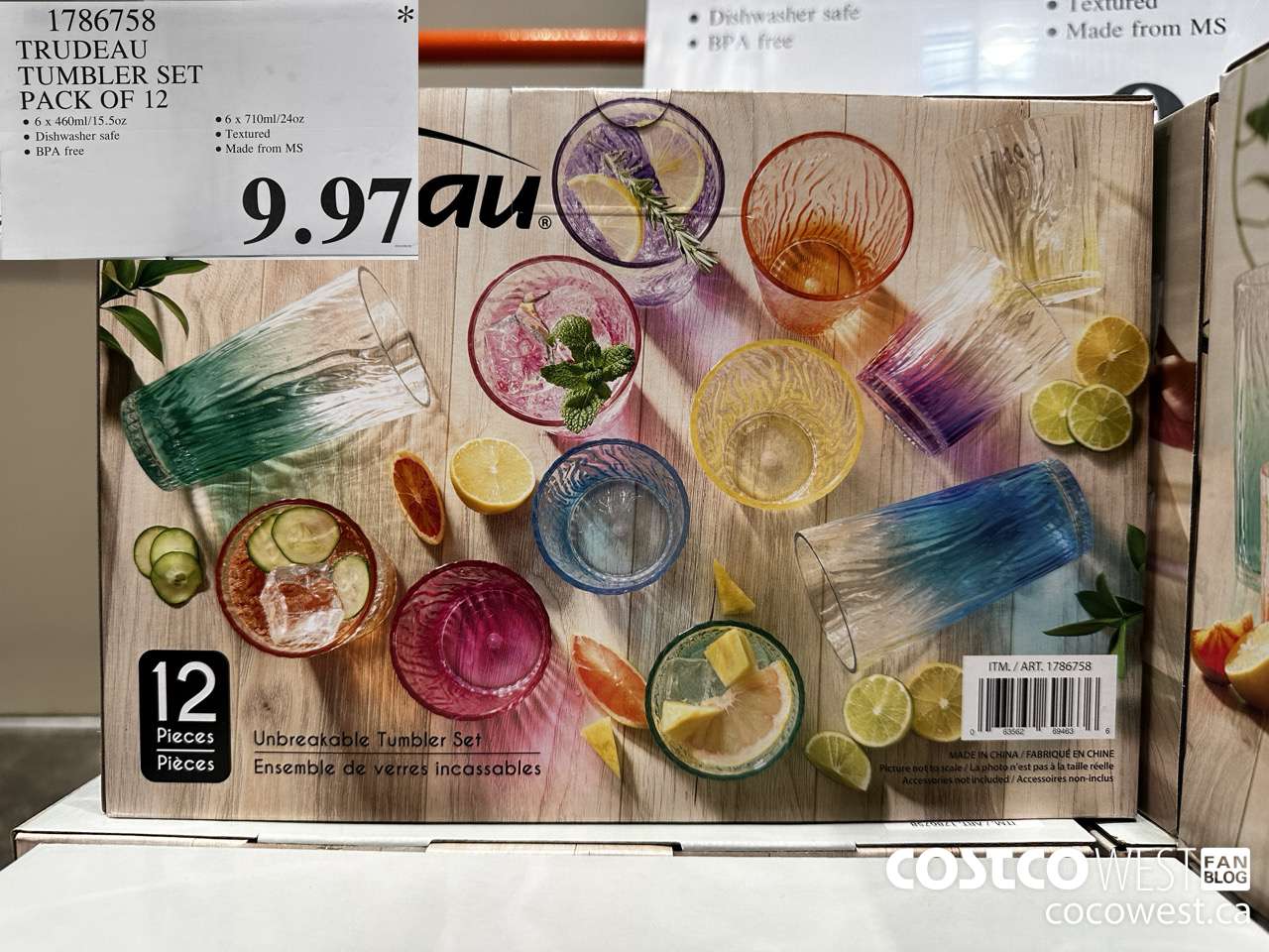 1786758 TRUDEAU TUMBLER SET PACK OF 12 $9.97