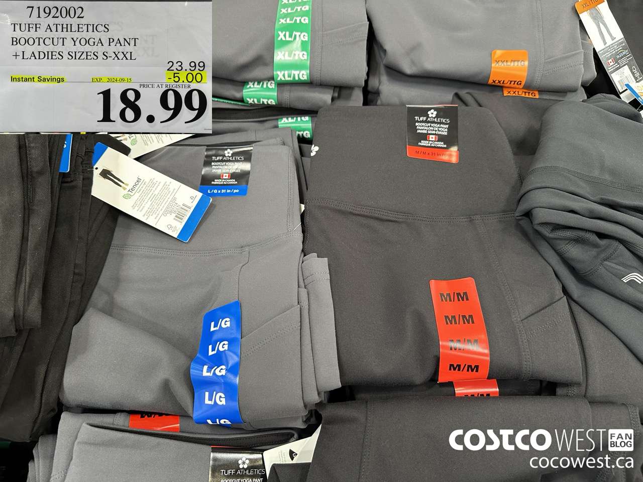 7192002 TUFF ATHLETICS BOOTCUT YOGA PANT LADIES SIZES S-XXL ($5.00 INSTANT SAVINGS EXPIRES ON 2024-09-15) $18.99