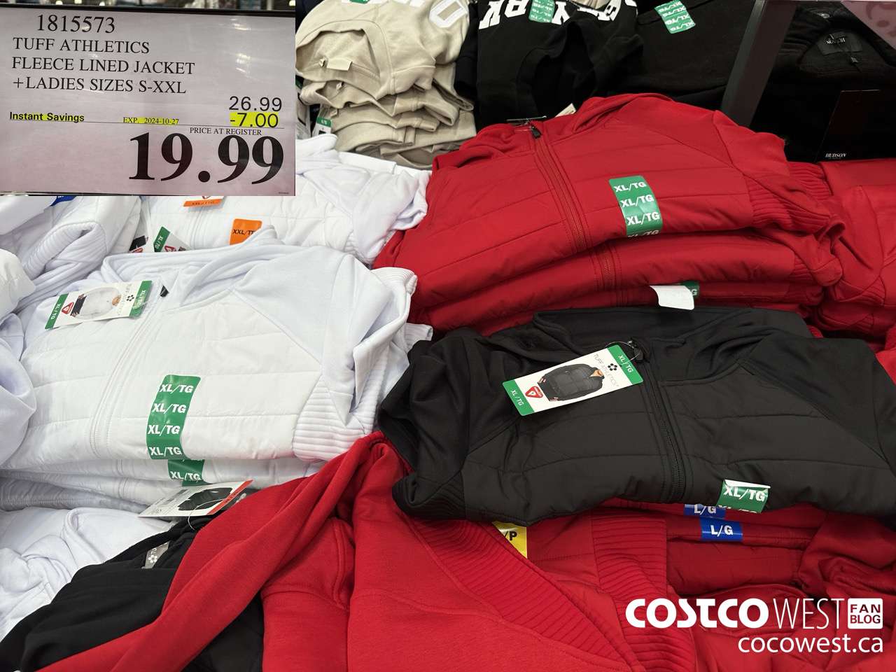 1815573 TUFF ATHLETICS FLEECE LINED JACKET LADIES SIZES S-XXL ($7.00 INSTANT SAVINGS EXPIRES ON 2024-10-27) $19.99