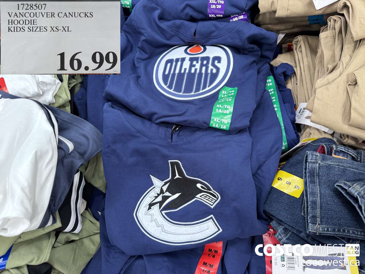 1728507 VANCOUVER CANUCKS HOODIE KIDS SIZES XS-XXL $16.99