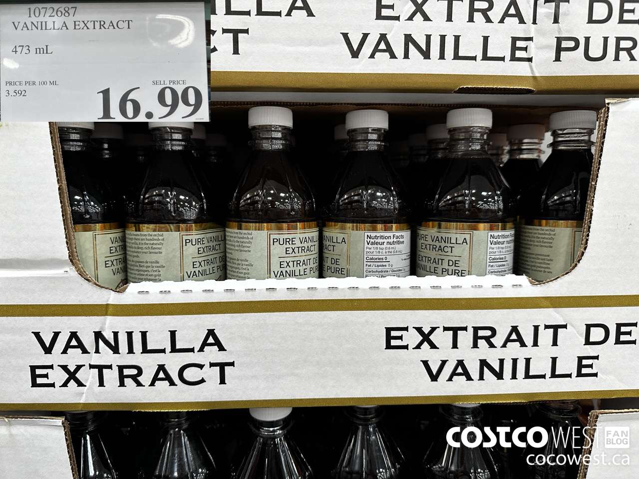 1072687 VANILLA EXTRACT 473 ML $16.99