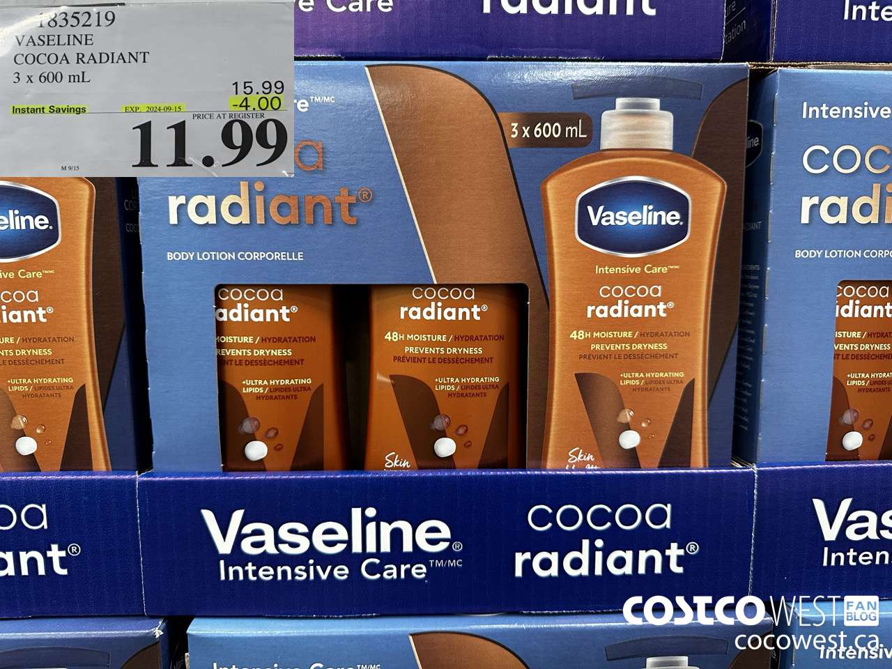 1835219 VASELINE COCOA RADIANT 3 X 600ML ($4.00 INSTANT SAVINGS EXPIRES ON 2024-09-15) $11.99
