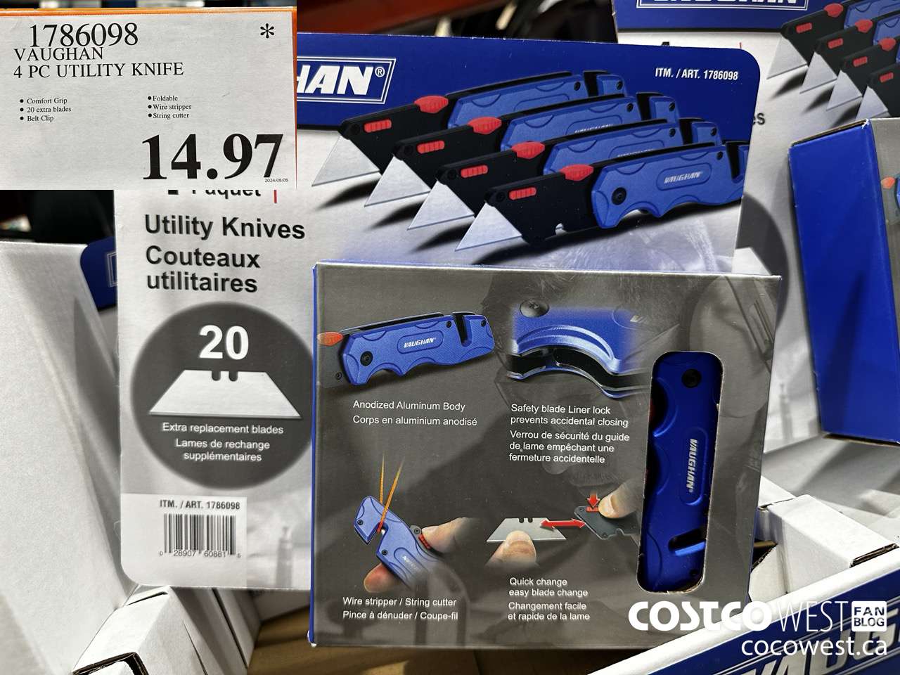 1786098 VAUGHAN 4 PC UTILITY KNIFE $14.97