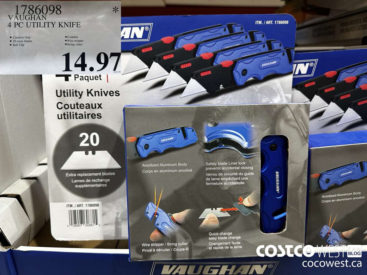 1786098 VAUGHAN 4 PC UTILITY KNIFE $14.97