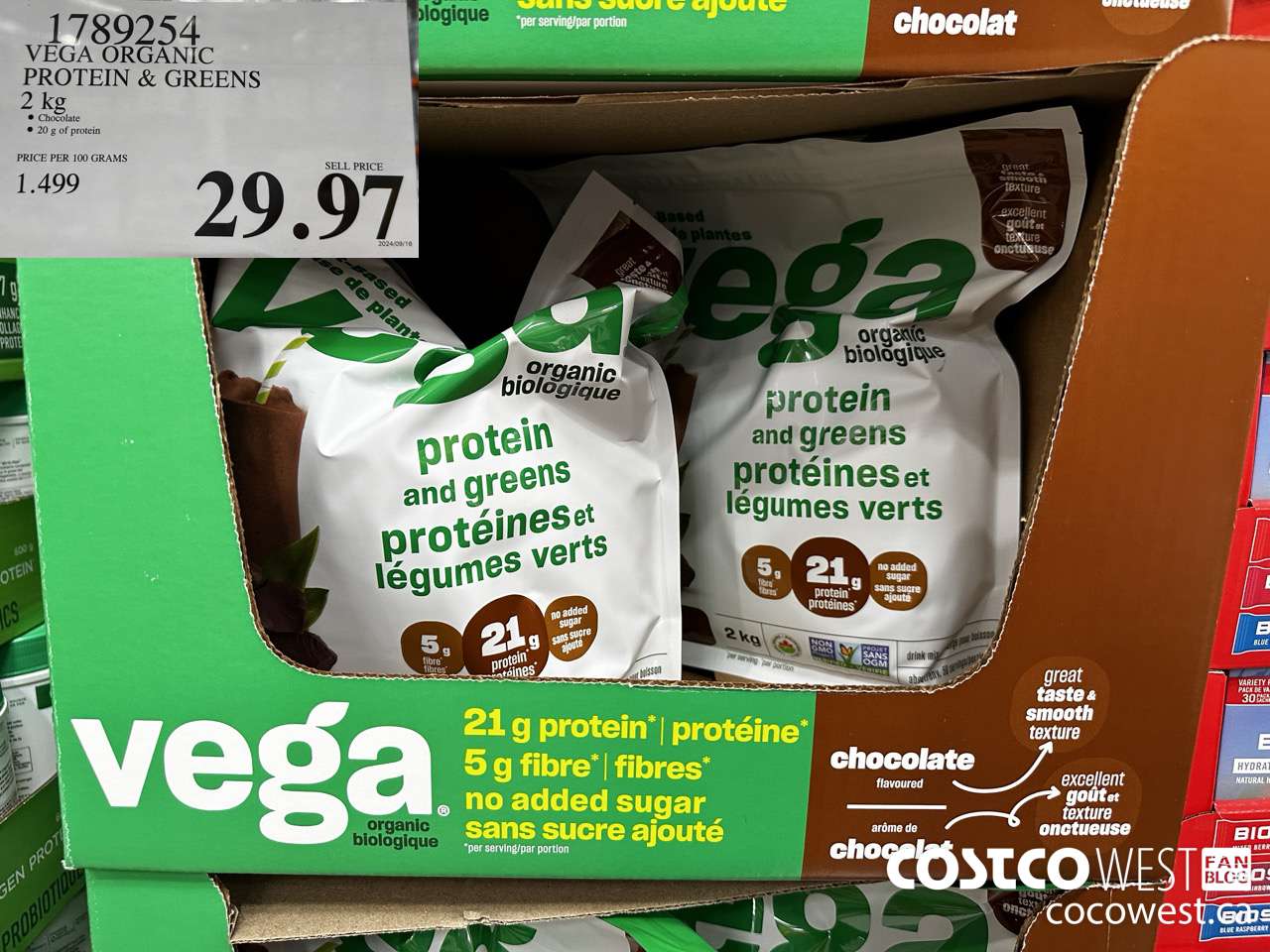 1789254 VEGA ORGANIC PROTEIN & GREENS 2 KG $29.97