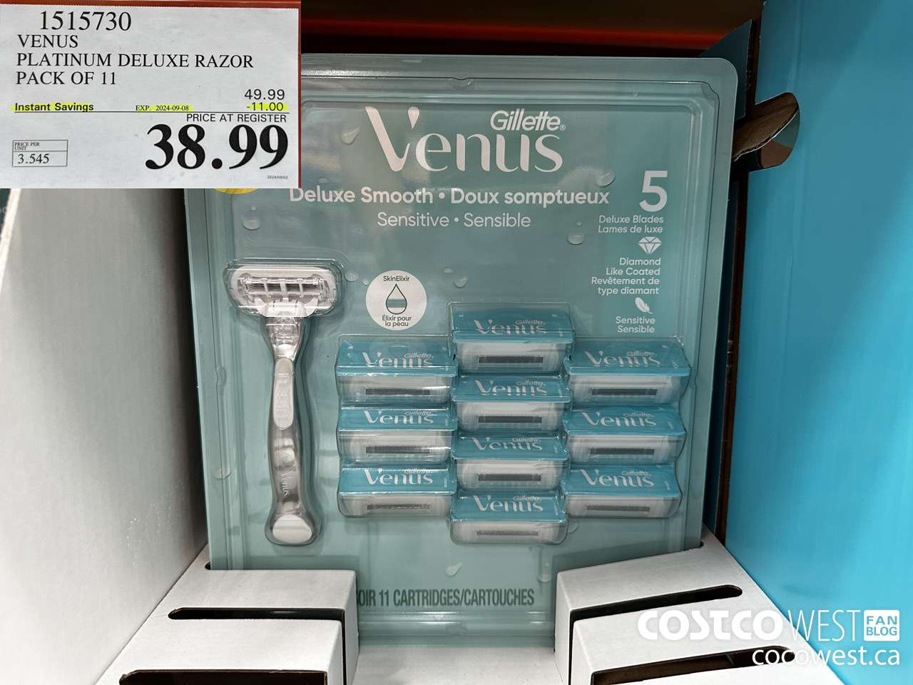 1515730 VENUS PLATINUM DELUXE RAZOR PACK OF 11 ($11.00 INSTANT SAVINGS EXPIRES ON 2024-09-08) $38.99