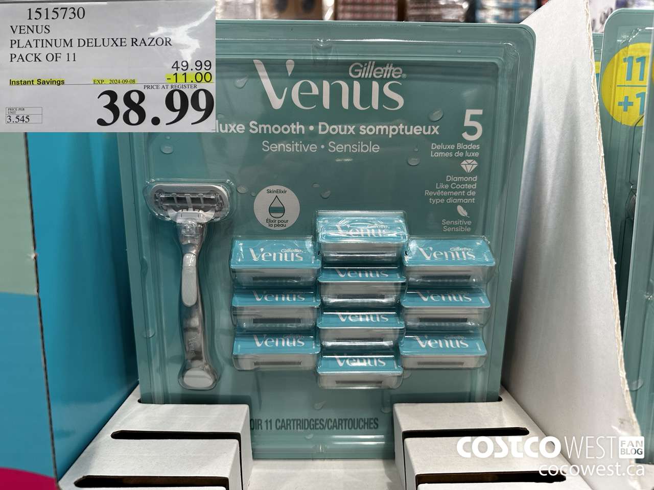 1515730 VENUS PLATINUM DELUXE RAZOR PACK OF 11 ($11.00 INSTANT SAVINGS EXPIRES ON 2024-09-08) $38.99