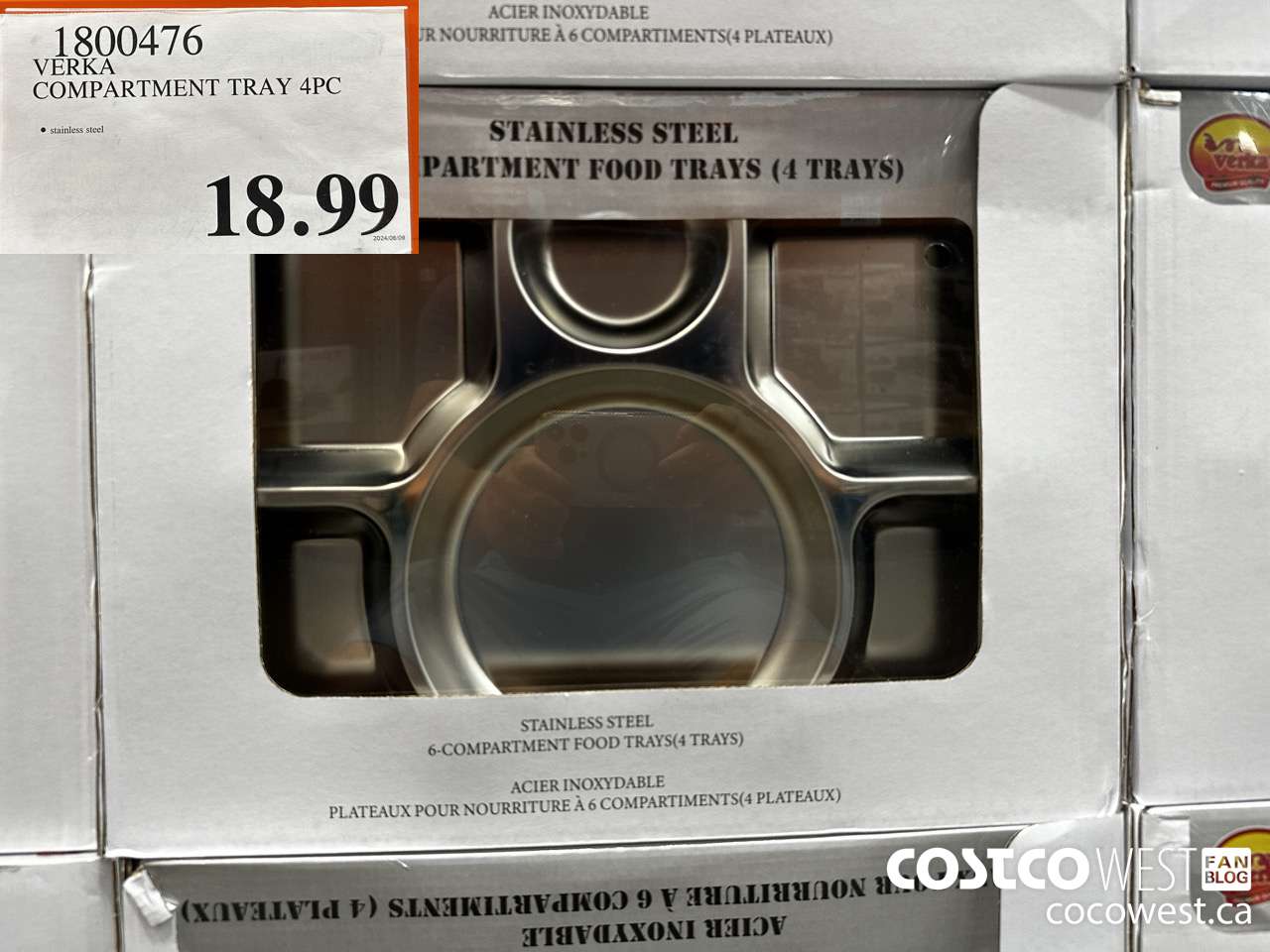 1800476 VERKA COMPARTMENT TRAY 4 PC $18.99