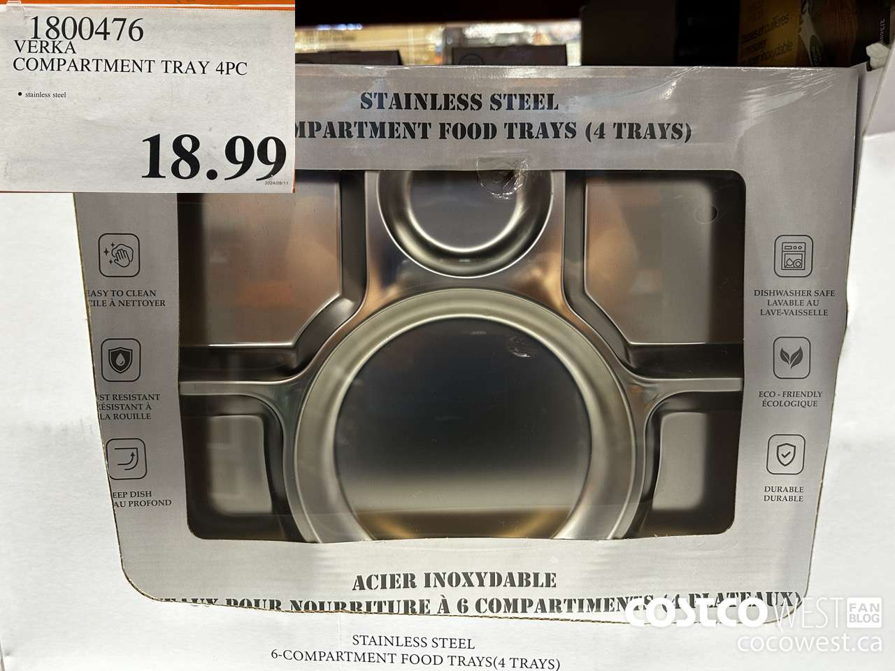 1800476 VERKA COMPARTMENT TRAY 4 PC $18.99