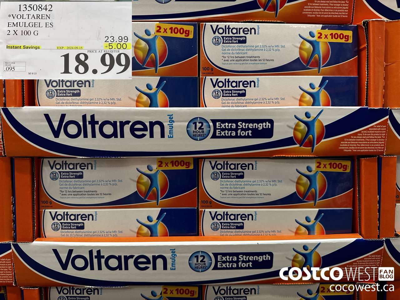 1350842 VOLTAREN EMUGEL ES 2 X 100 G ($5.00 INSTANT SAVINGS EXPIRES ON 2024-09-15) $18.99