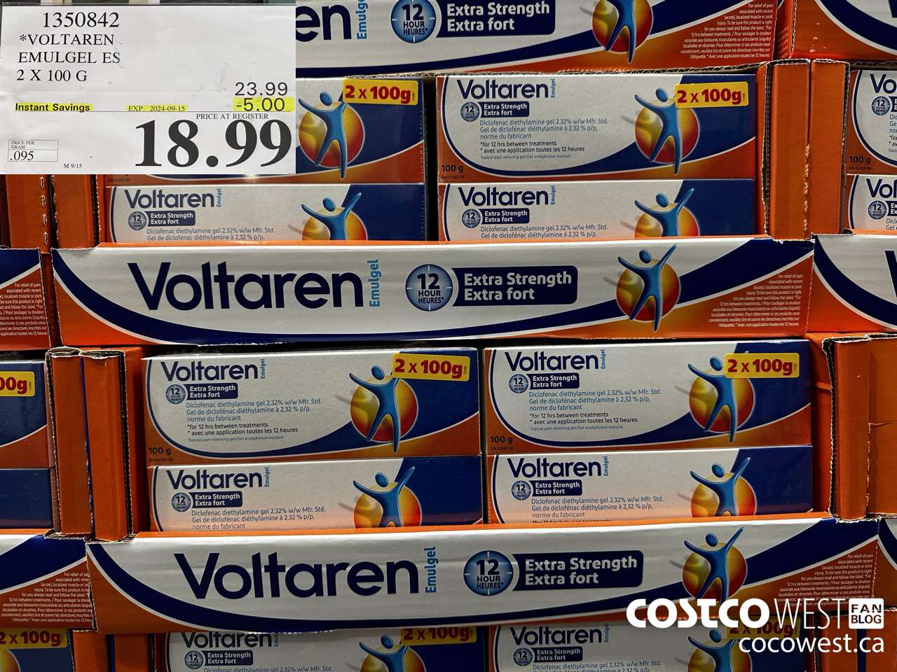 1350842 VOLTAREN EMUGEL ES 2 X 100 G ($5.00 INSTANT SAVINGS EXPIRES ON 2024-09-15) $18.99