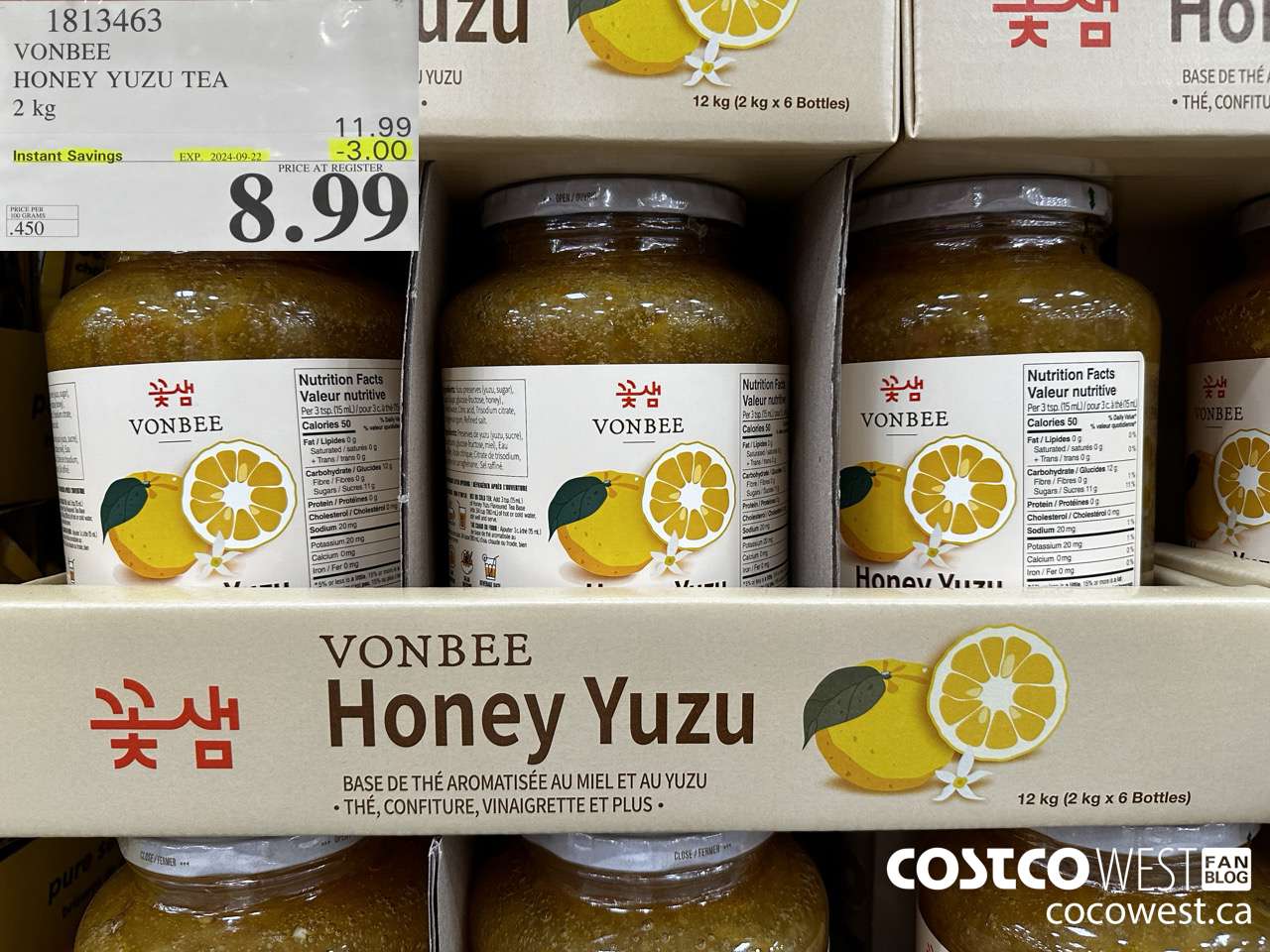 1813463 VONBEE HONEY YUZU TEA 2 KG ($3.00 INSTANT SAVINGS EXPIRES ON 2024-09-22) $8.99