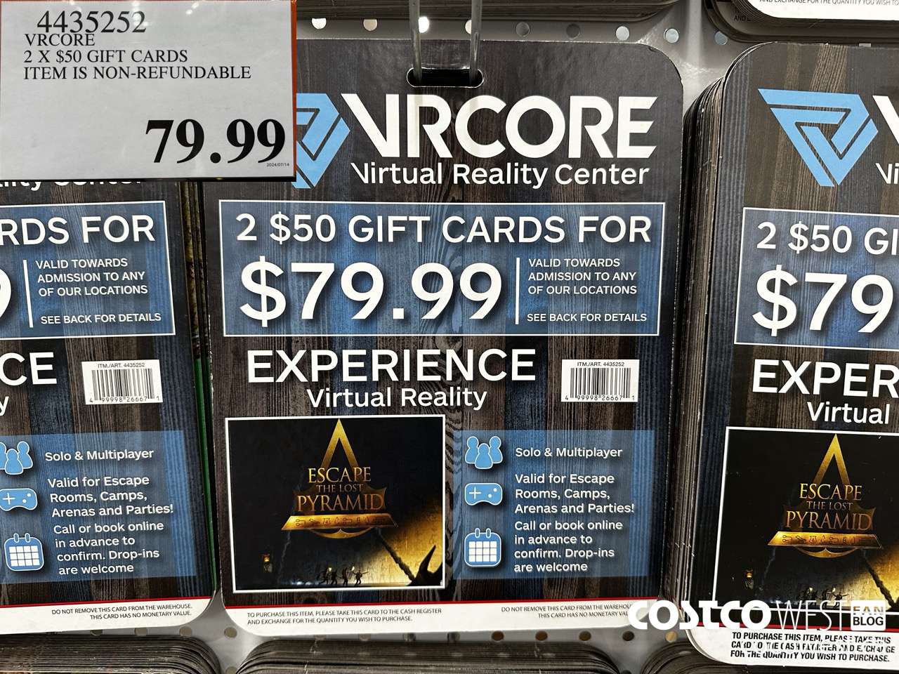 4435252 VRCORE 2 X $50 GIFT CARDS ITEM IS NON-REFUNDABLE $79.99