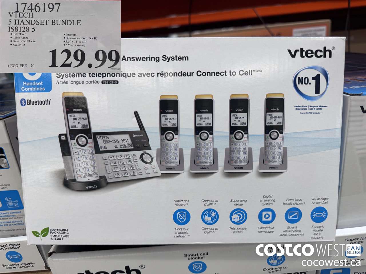 1746197 VTECH 5 HANDSET BUNDLE IS8128-5 $129.99