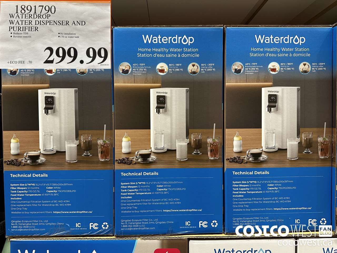 1891790 WATERDROP WATER DISPENSER AND PURIFIER $299.99