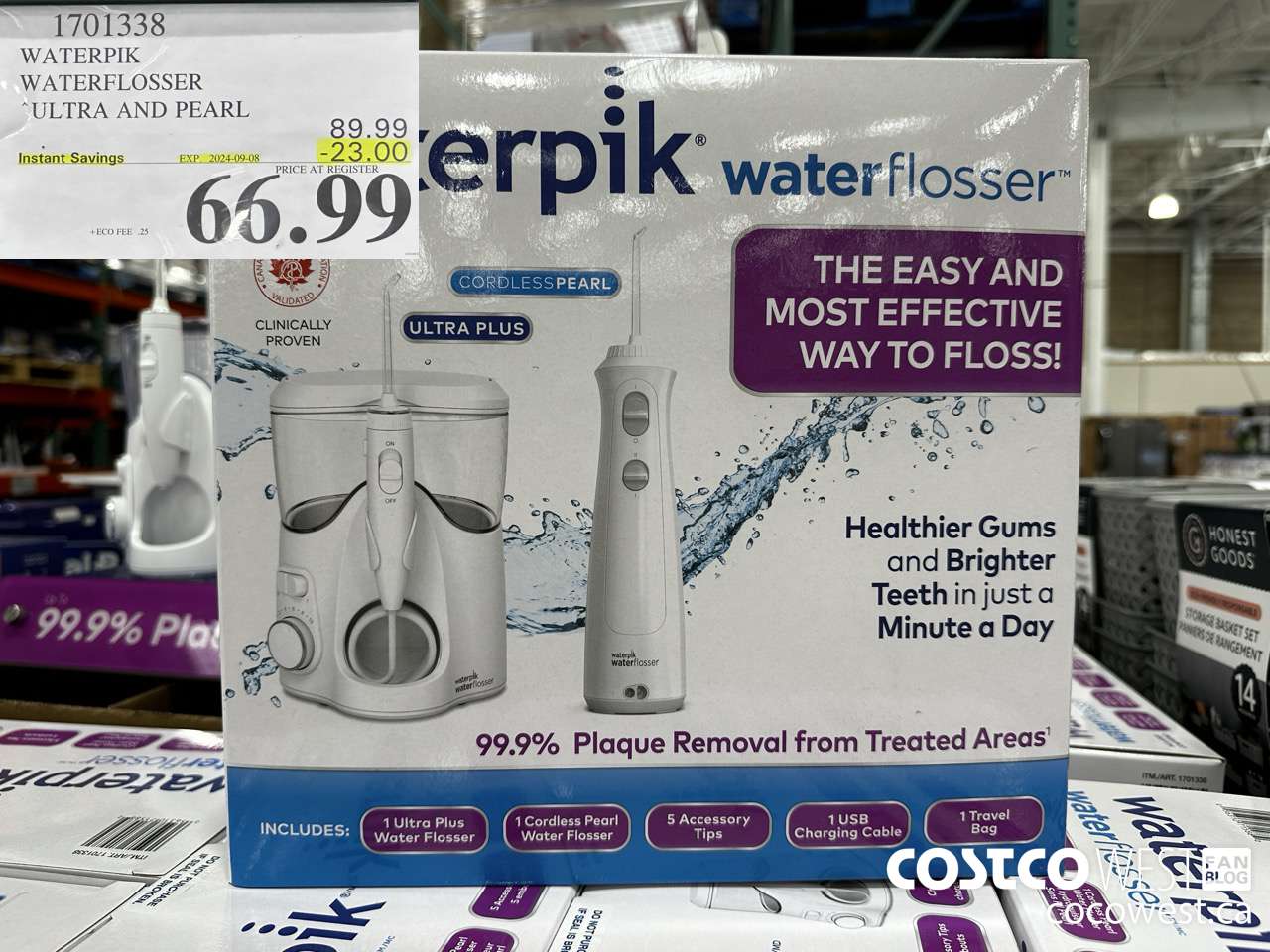 1701338 WATERPIK WATERFLOSSER ULTRA AND PEARL ($23.00 INSTANT SAVINGS EXPIRES ON 2024-09-08) $66.99