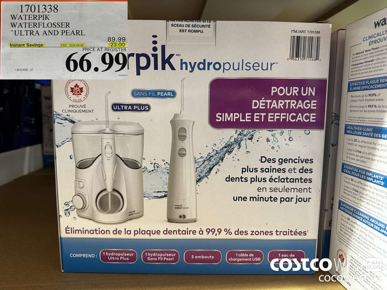 1701338 WATERPIK WATERFLOSSER ULTRA AND PEARL ($23.00 INSTANT SAVINGS EXPIRES ON 2024-09-08) $66.99