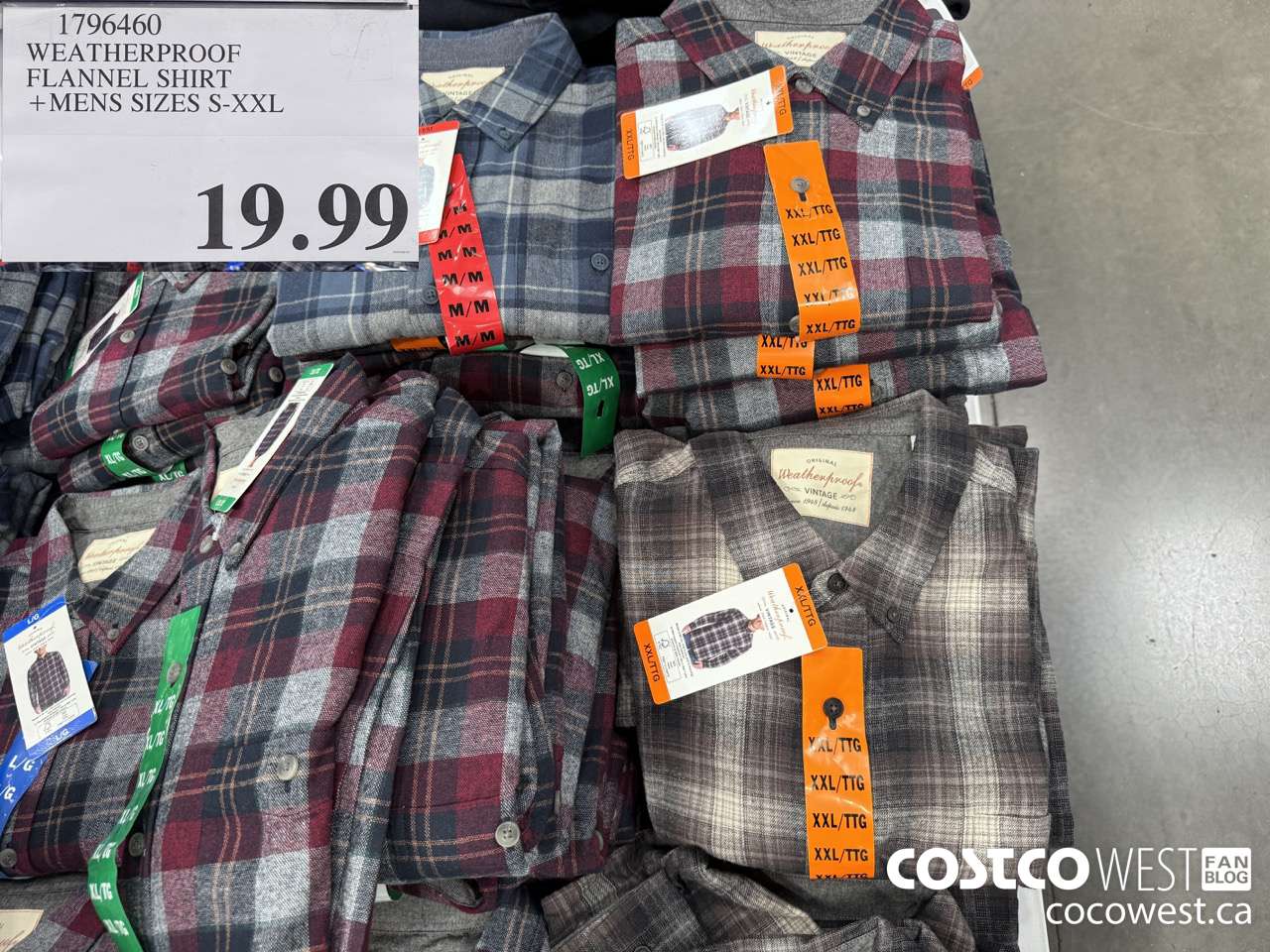 1796460 WEATHERPROOF FLANNEL SHIRT MENS SIZES S-XXL $19.99