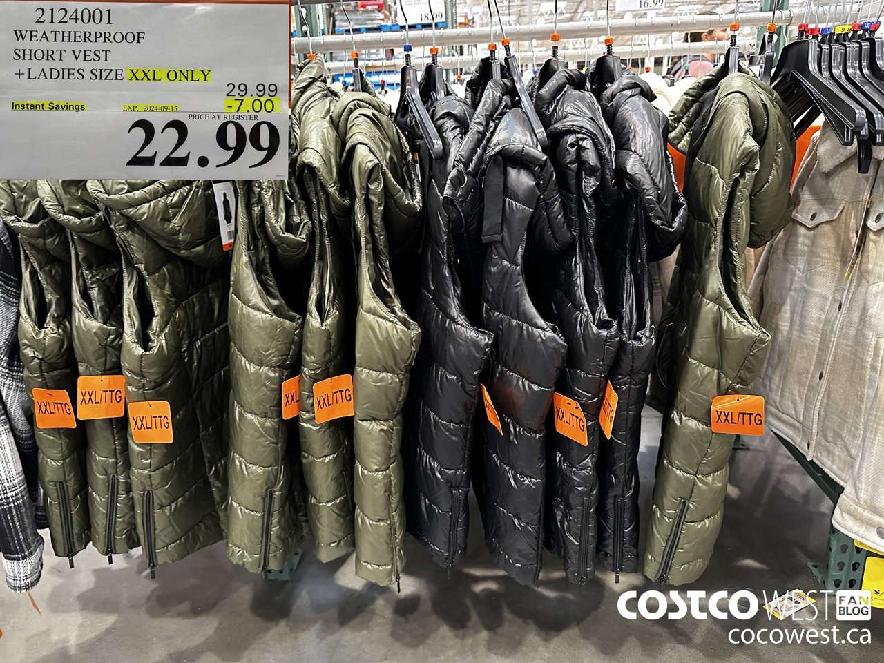 2124001 WEATHERPROOF SHORT VEST LADIES SIZES XXL ONLY ($7.00 INSTANT SAVINGS EXPIRES ON 2024-09-15) $22.99