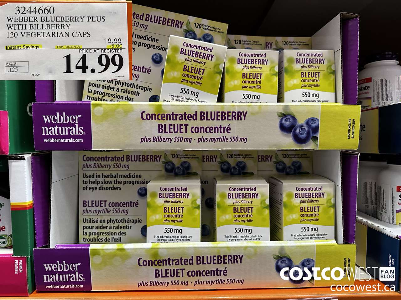 3244660 WEBBER BLUEBERRY PLUS WITH BILLBERRY 120 VEGETARIAN CAPS ($5.00 INSTANT SAVINGS EXPIRES ON 2024-09-29) $14.99