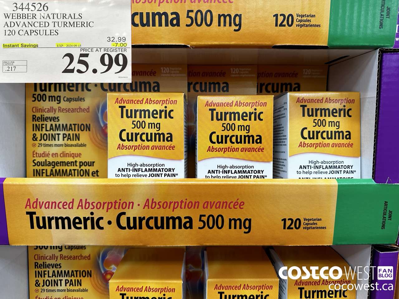 344526 WEBBER NATURALS ADVANCED TURMERIC 120 CAPSULES ($7.00 INSTANT SAVINGS EXPIRES ON 2024-09-15) $25.99