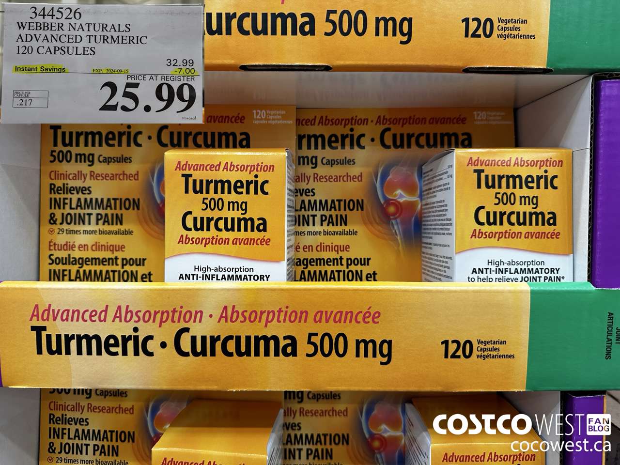 344526 WEBBER NATURALS ADVANCED TURMERIC 120 CAPSULES ($7.00 INSTANT SAVINGS EXPIRES ON 2024-09-15) $25.99