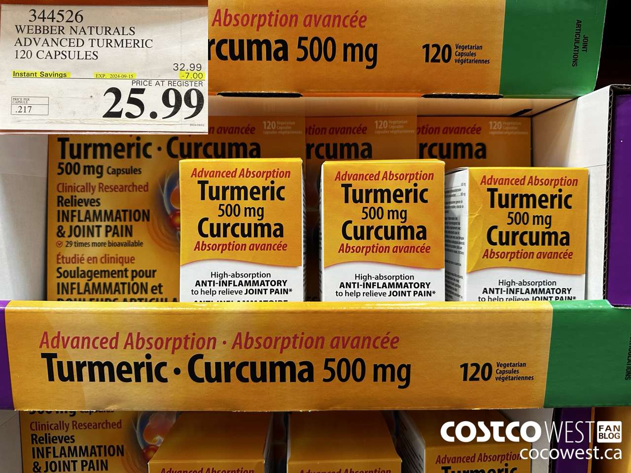 344526 WEBBER NATURALS ADVANCED TURMERIC 120 CAPSULES ($7.00 INSTANT SAVINGS EXPIRES ON 2024-09-15) $25.99
