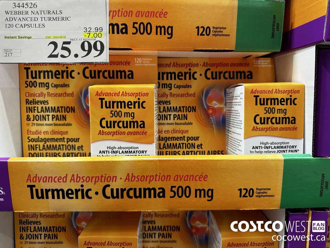 344526 WEBBER NATURALS ADVANCED TURMERIC 120 CAPSULES ($7.00 INSTANT SAVINGS EXPIRES ON 2024-09-22) $25.99
