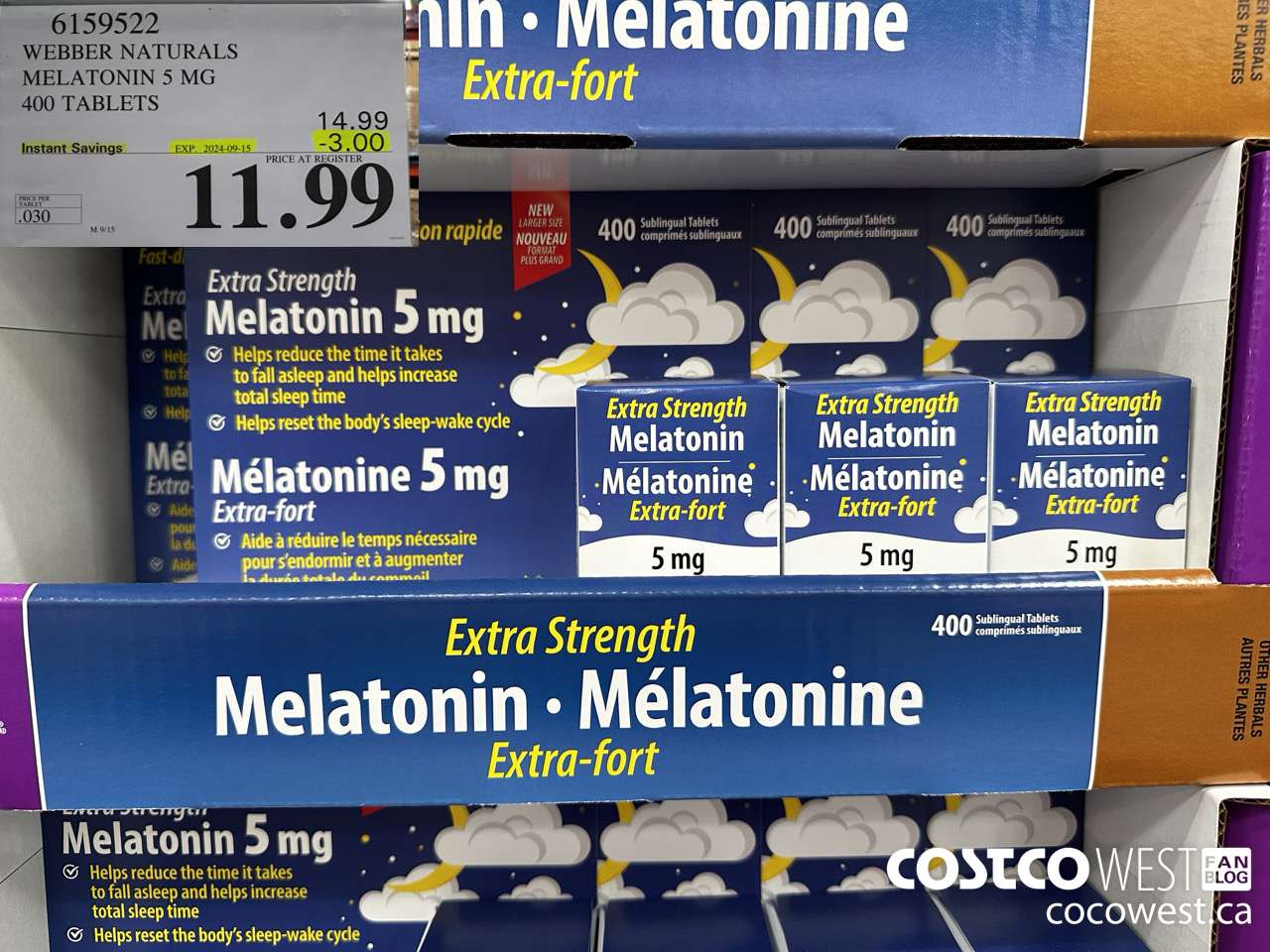 6159522 WEBBER NATURALS MELATONIN 5 MG 400 TABLETS ($3.00 INSTANT SAVINGS EXPIRES ON 2024-09-15) $11.99