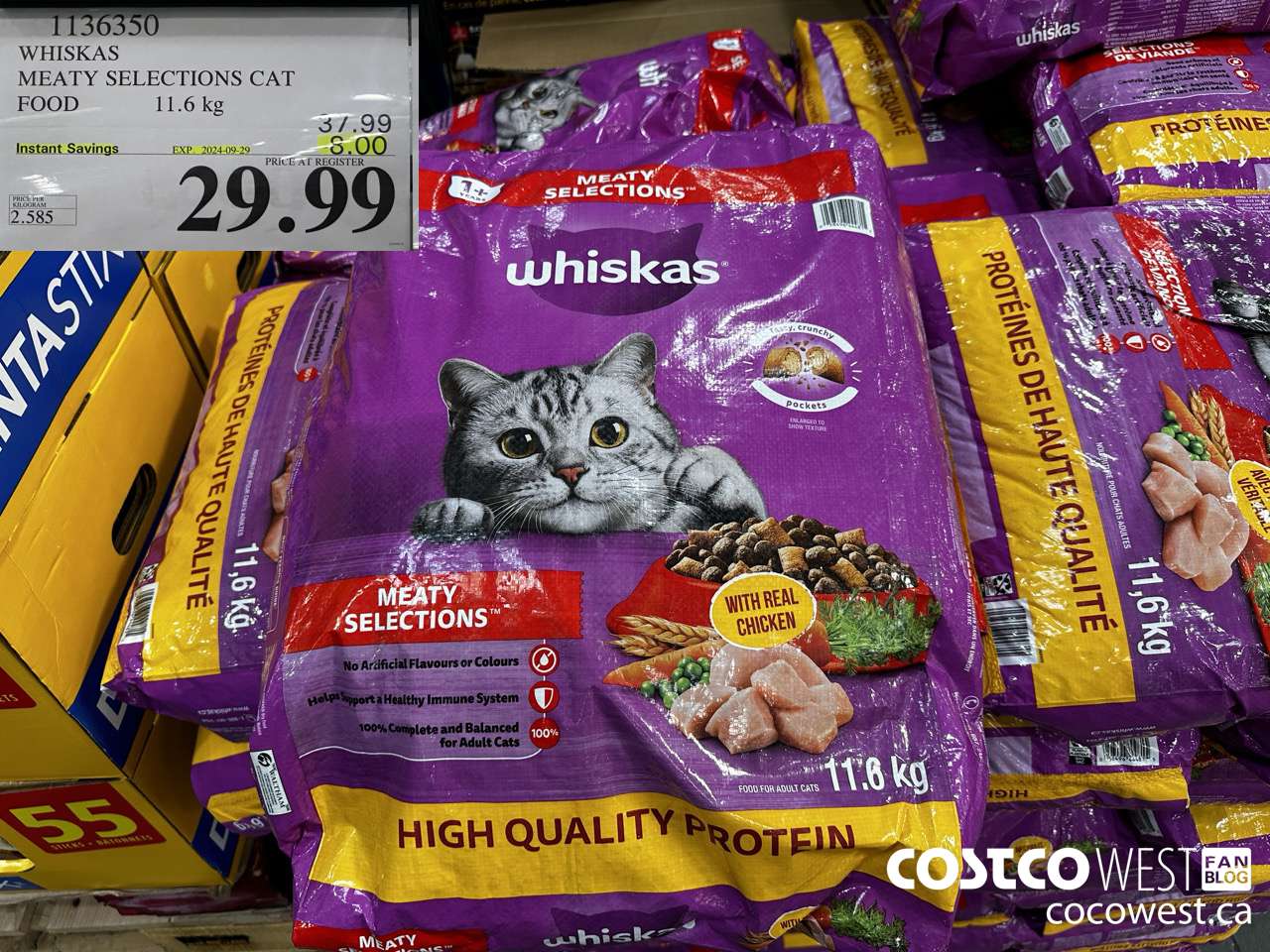 1136350 WHISKAS MEATY SELECTIONS CAT FOOD 11.6 kg ($8.00 INSTANT SAVINGS EXPIRES ON 2024-09-29) $29.99