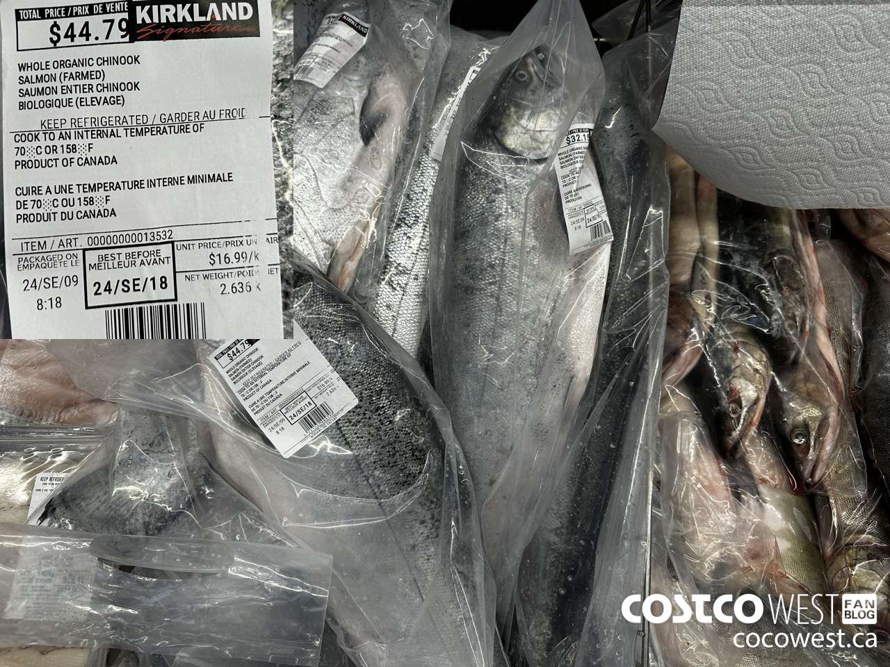 13532 WHOLE ORGANIC CHINOOK SALMON (FARMED) $16.99
