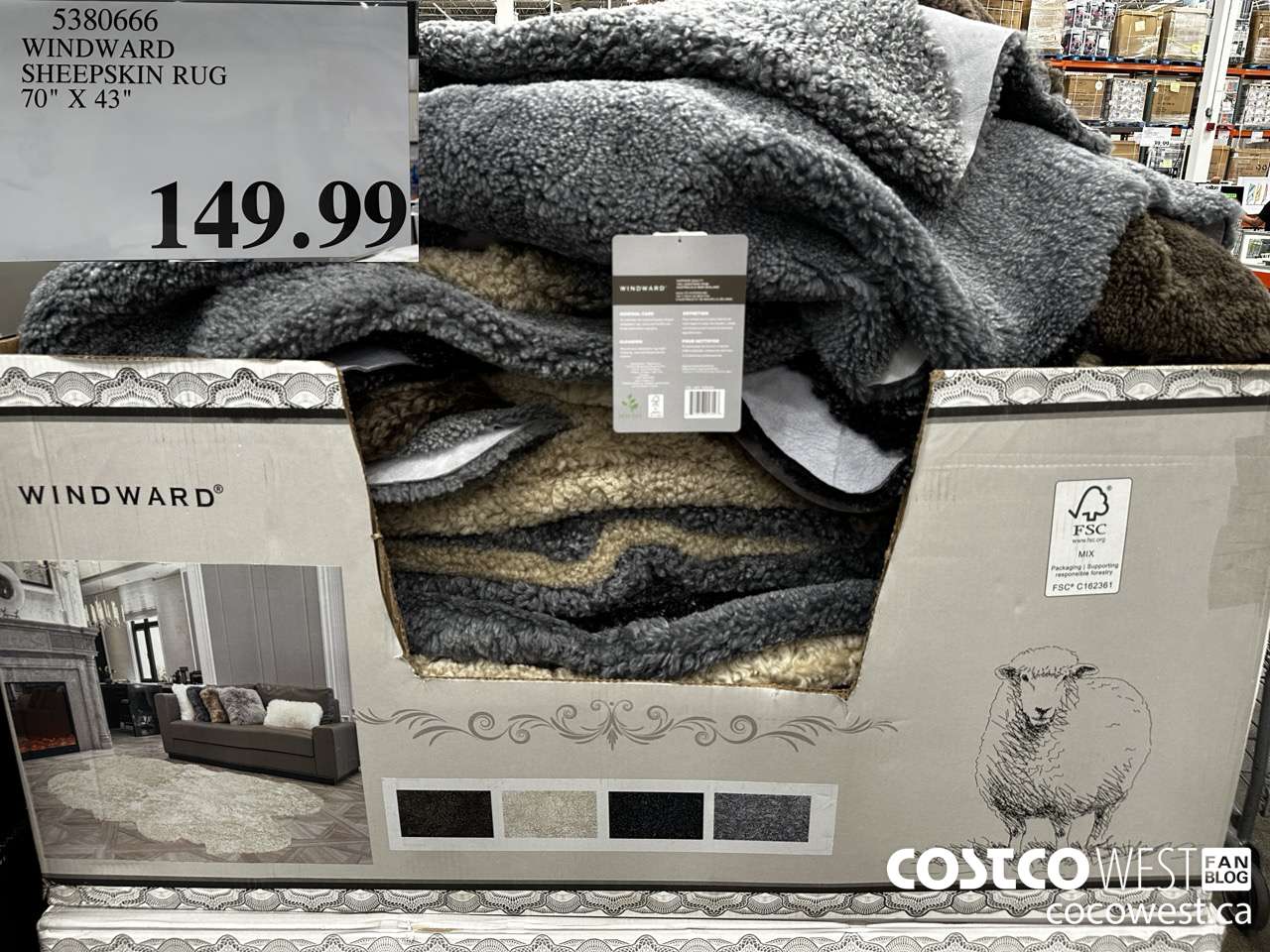 5380666 WINDWARD SHEEPSKIN RUG 70