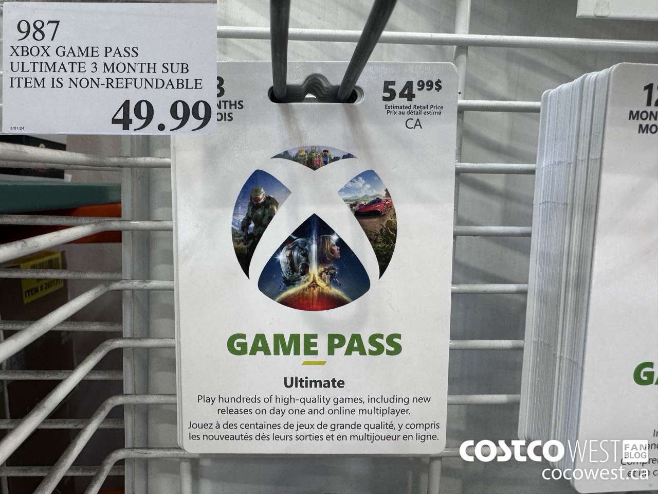 987 XBOX GAME PASS ULTIMATE 3 MONTH SUBSCRIPTION $49.99