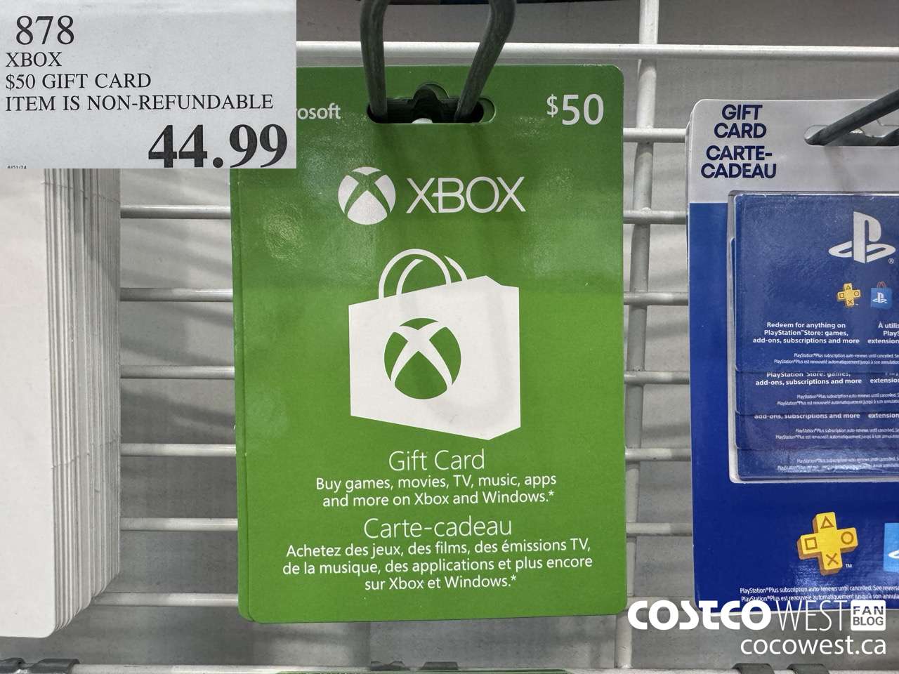 878 XBOX LIVE $50 GIFT CARD $44.99