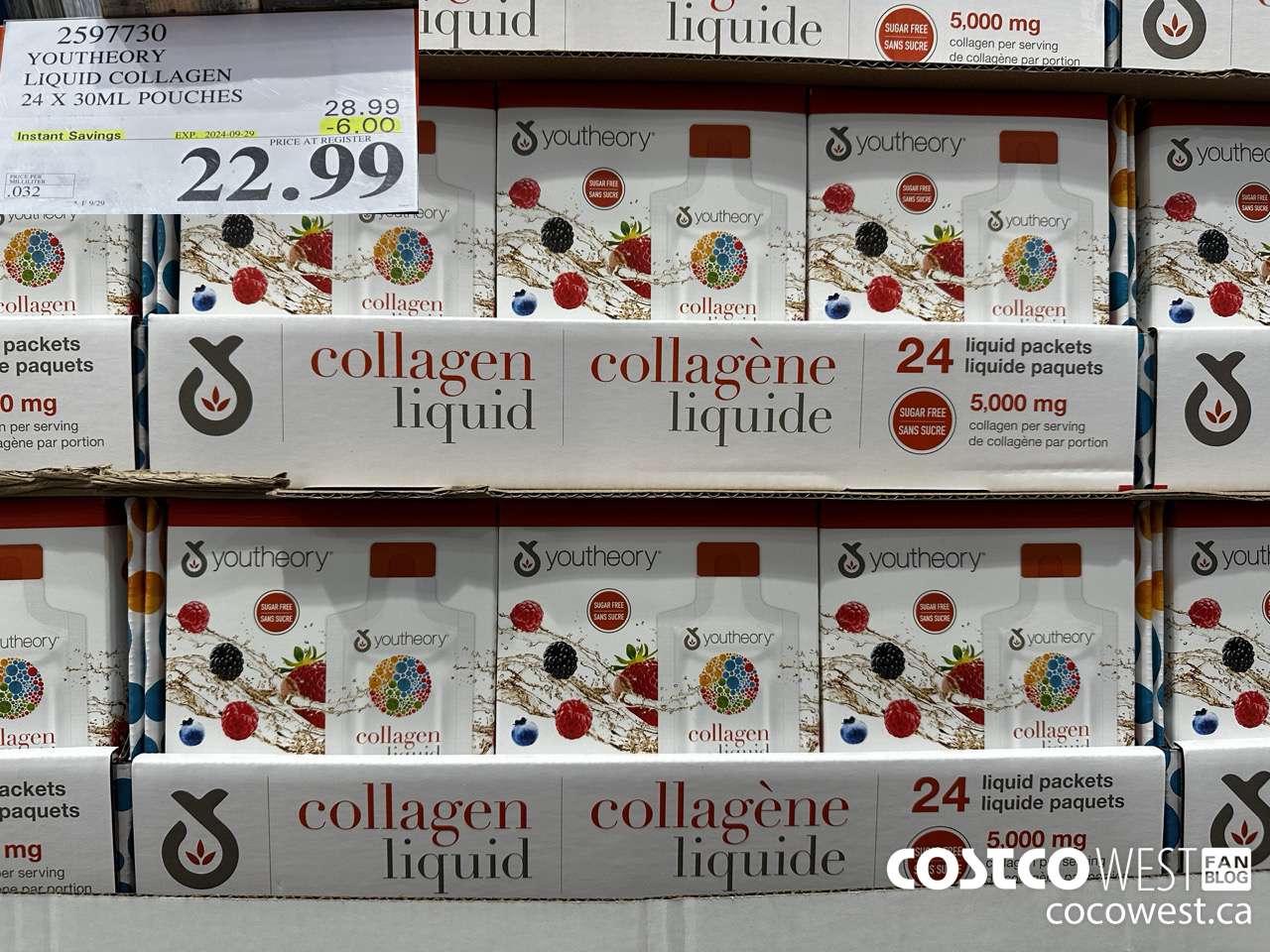 2597730 YOUTHEORY LIQUID COLLAGEN 24 X 30ML POUCHES ($6.00 INSTANT SAVINGS EXPIRES ON 2024-09-29) $22.99