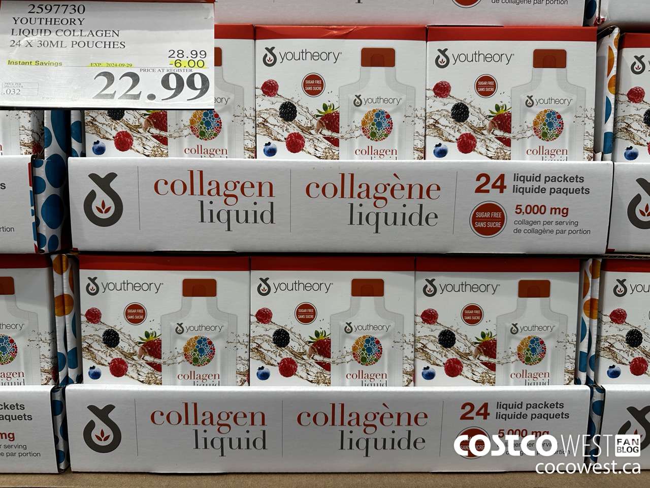2597730 YOUTHEORY LIQUID COLLAGEN 24 X 30ML POUCHES ($6.00 INSTANT SAVINGS EXPIRES ON 2024-09-29) $22.99