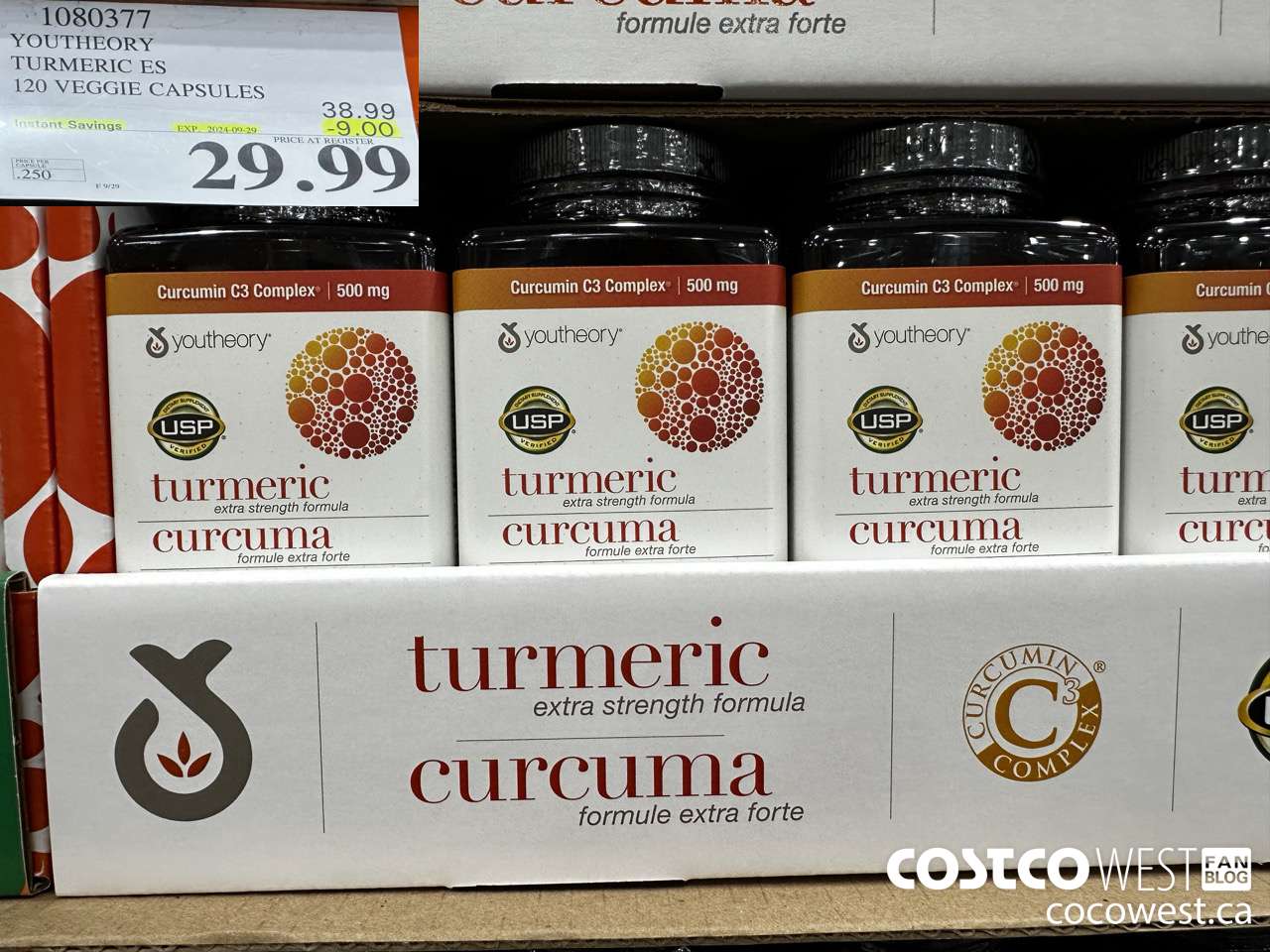 1080377 YOUTHEORY TURMERIC ES 120 VEGGIE CAPSULES ($9.00 INSTANT SAVINGS EXPIRES ON 2024-09-29) $29.99