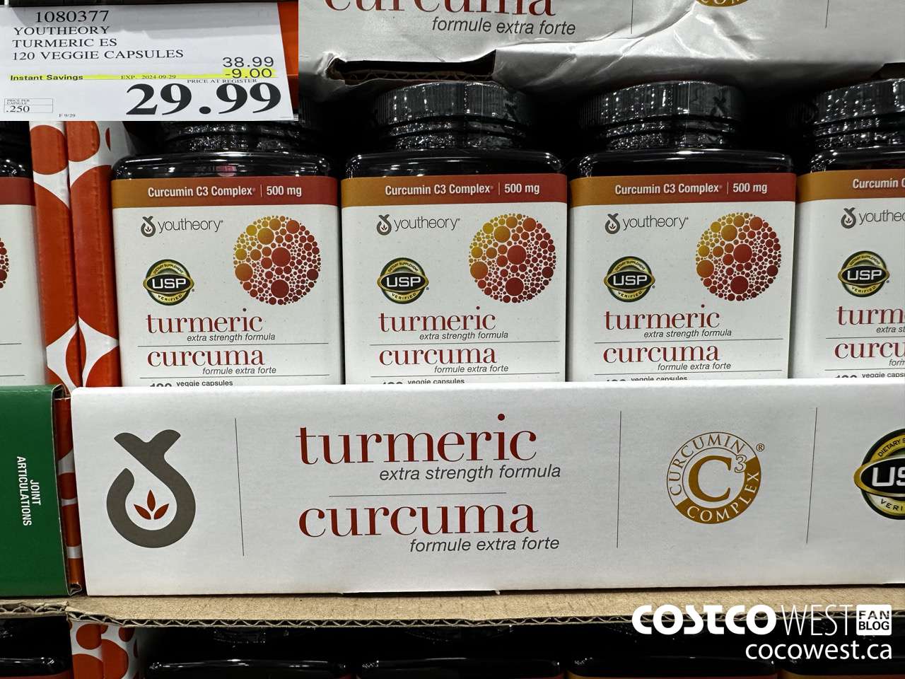 1080377 YOUTHEORY TURMERIC ES 120 VEGGIE CAPSULES ($9.00 INSTANT SAVINGS EXPIRES ON 2024-09-29) $29.99