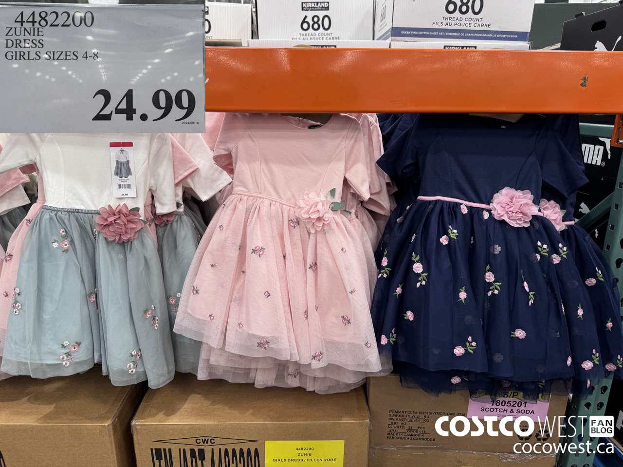 4482200 ZUNIE DRESS GIRLS SIZES 4-8 $24.99