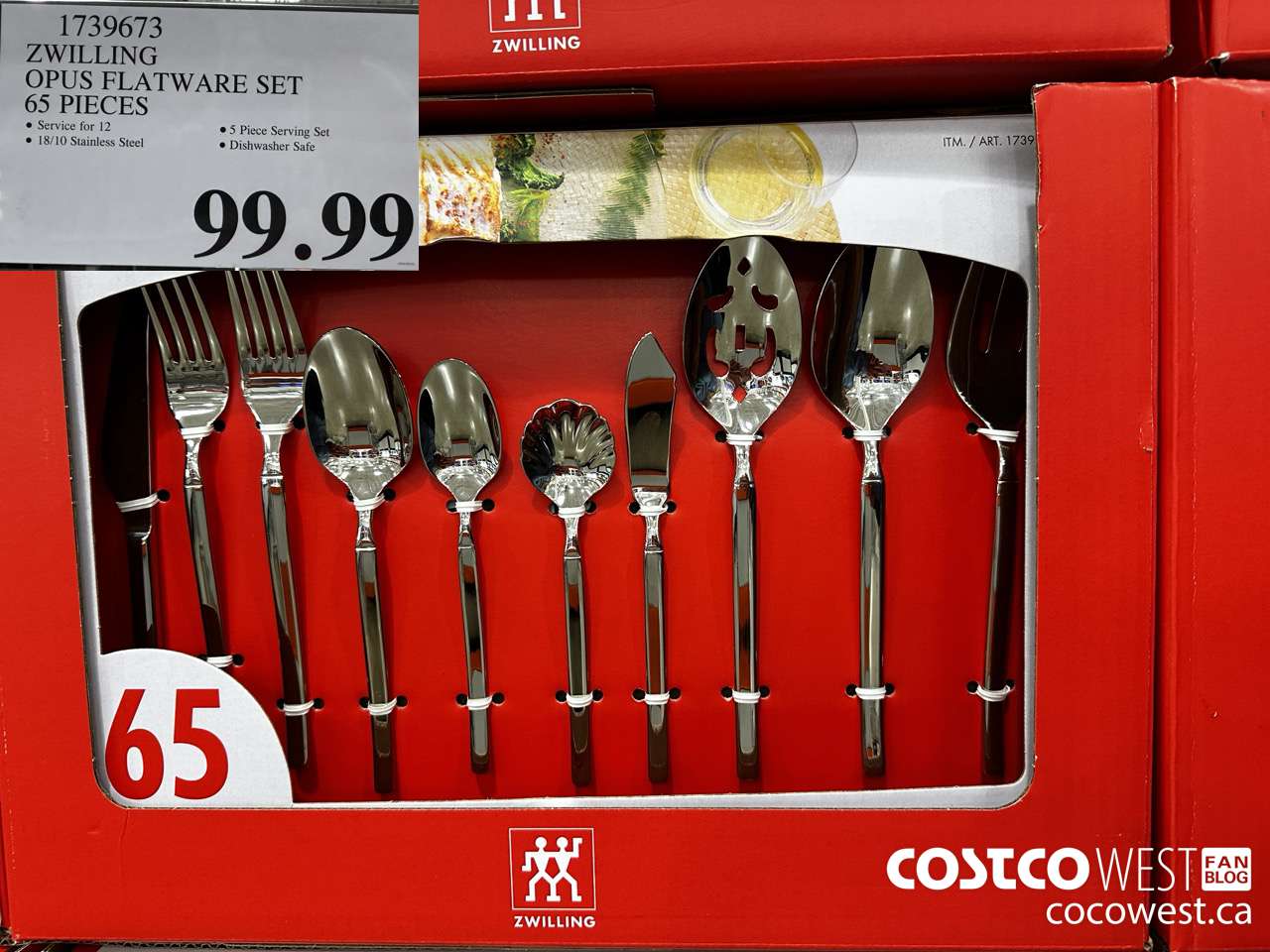 1739673 ZWILLING OPUS FLATWARE SET 65 PIECES $99.99
