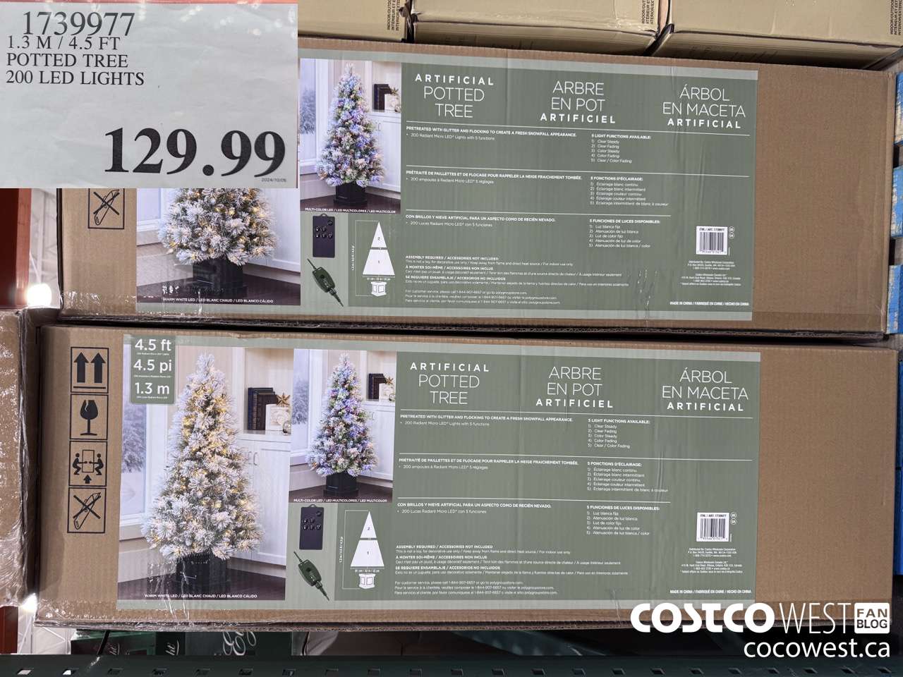 1739977 1.3M/4.5FT POTTED TREE 200 LED LIGHTS $129.99