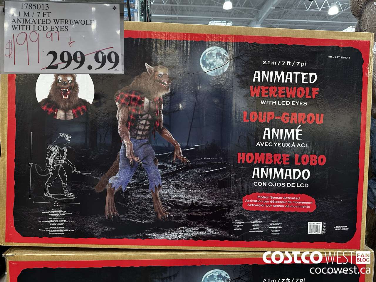 1785013 2.1M/7FT ANIMATED WEREWOLF WITH LCD EYES $199.97